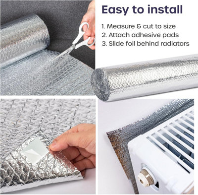 1m x 10m Radiator Foil Insulation - Radiator Reflector Panels with ...