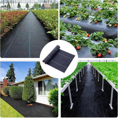 thumbnail image 2 of Heavy Duty Woven Weed Barrier Fabric – 3ft X 200ft Garden Ground Cover – Black 2 of 4