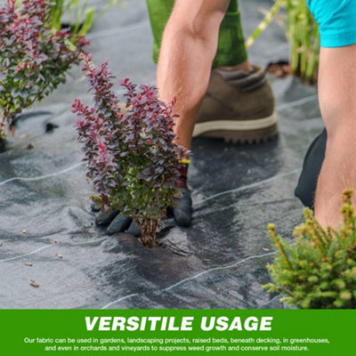 1m x 25m Weed Suppressant Garden Ground Control Fabric - 6