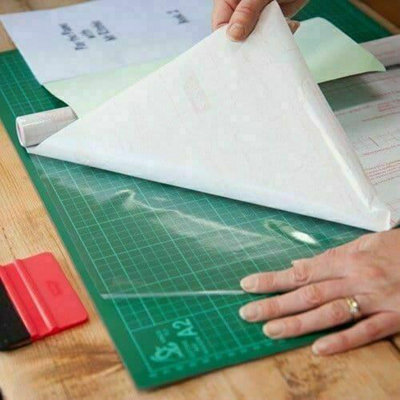 1m x 45cm Glossy Transparent Glass Self Adhesive Film Sticky Back Plastic Vinyl
