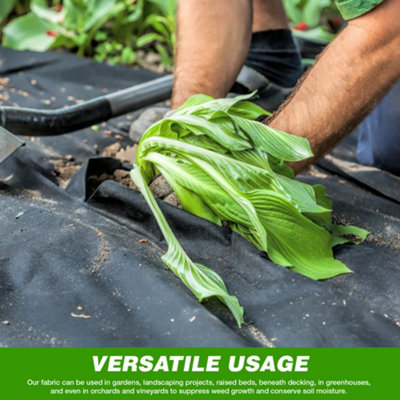 1m x 50m Non Woven Garden Boarder Weed Control Fabric - 6
