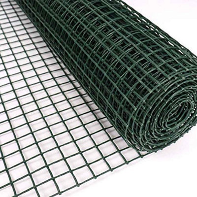 1m x 5m Plastic Garden Fencing Square Clematis Netting Mesh - Green 20mm Holes - Ideal for Plant Around the Garden Pet Vegetable