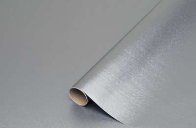 1m x 90cm Silver Brushed Steel Metallic Self Adhesive Sticky Back Plastic Vinyl
