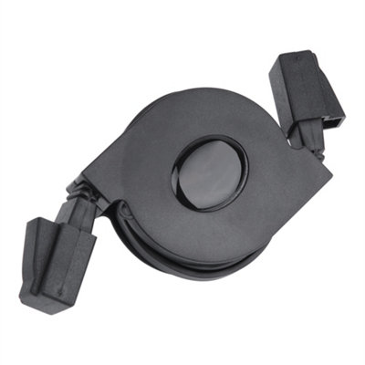 1pc Adjustable 2m Retractable CAT6 RJ45 LAN Network Cable-Black