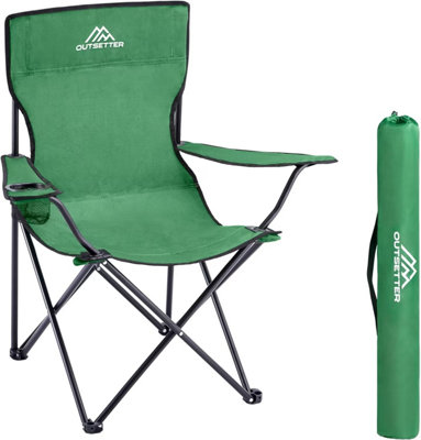 1pc Camping Chair Lightweight Folding Portable - Green