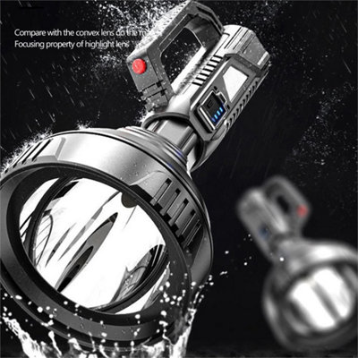 1PC-LED Searchlight Spotlight Big Beam Flashlight USB Rechargeable ...