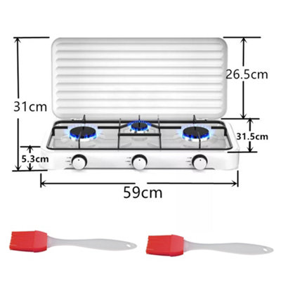 1pc Portable Gas Stove 3 Burner Desktop Cooker Cooktop LPG Outdoor ...