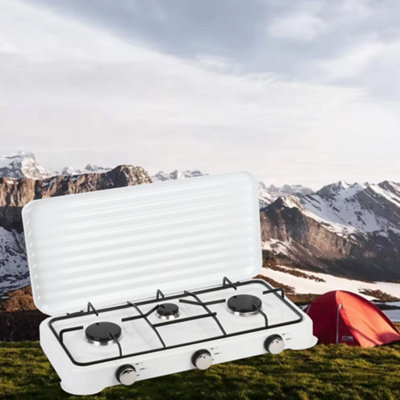 1pc Portable Gas Stove 3 Burner Desktop Cooker Cooktop LPG Outdoor ...