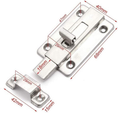 1pc Sliding Lock Door Security Slide Latch Lock Bolt Slide Latch Lock 2inch