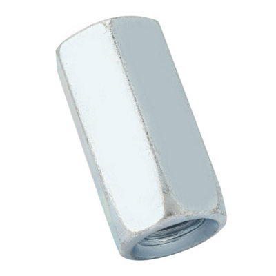 1PC Zinc-Plated Carbon Steel Long Rod Coupling Hex Nut Threaded Fastener