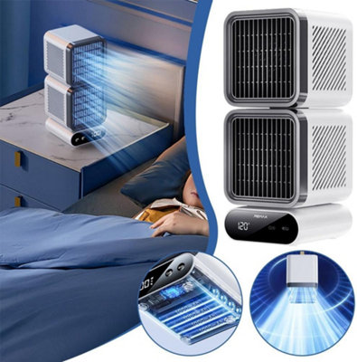 1pcs Desk Fan 11 Inch Table Fan for Bedroom 6 Speeds Dual Heads USB ...