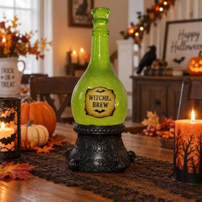 1PCS Glitter Globe Lamp Halloween Lighted Witches Brew Poison Bottle ...