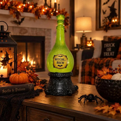 1PCS Halloween Lighted Witches Brew Poison Bottle Glitter Globe Lamp ...