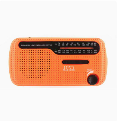 1Pcs Orange Emergency Radio, Solar Hand Crank Radio with LED Flashlight ...