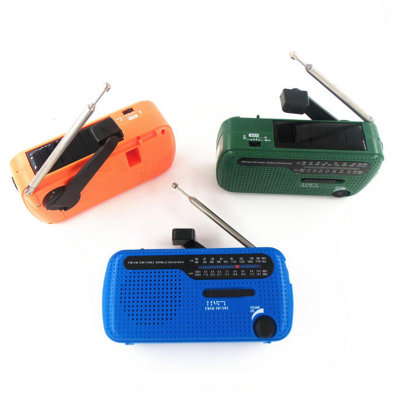 1Pcs Orange Emergency Radio, Solar Hand Crank Radio with LED Flashlight ...