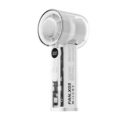 1pcs White Transparent Portable Handheld Fan Personal Cooling Fan