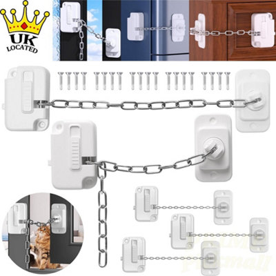 1PCS Window Door Chain Restrictor Security Lock Catch Stainless Steel ...