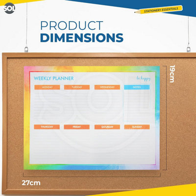 1pk Weekly Planner Pad 52 Sheets Tear Off Design 27 x 19cm Organises ...