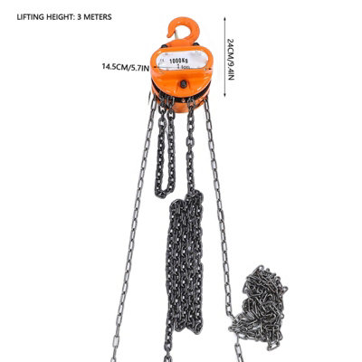 1T Chain Puller Block Hoist with Hook-Hand Tool for Lifting Chains