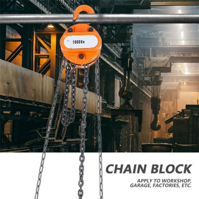 1T Chain Puller Block Hoist with Hook-Hand Tool for Lifting Chains