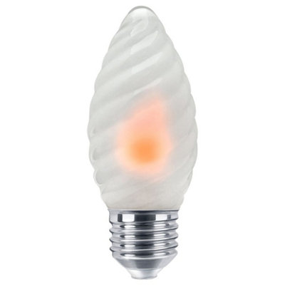 1W LED Twisted Opal Glass Flicker Flame Candle Light Bulb E27