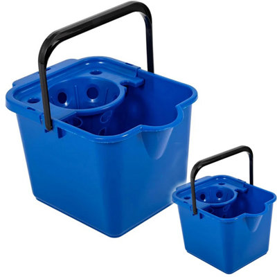 1x 12 Litre Capacity Blue Coloured Floor Cleaning Mop Buckets With Pouring Lip - 3