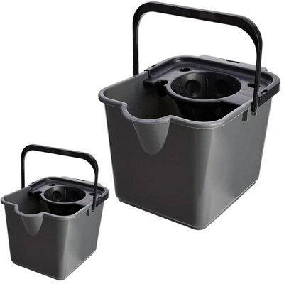 1x 12 Litre Capacity Metallic Coloured Floor Cleaning Mop Buckets With Pouring Lip - 3