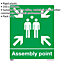 1x ASSEMBLY POINT Health & Safety Sign - Rigid Plastic 250x 300mm Warning Plate