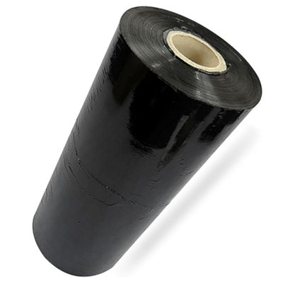 1x Black Machine Wrap 350 Percent 16kg Industrial Strength Stretch Film ...