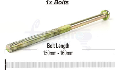 1x BRASS BOLT PART THREADED ROD FOR CASTOR WHEELS 150mm With M8 Tnut