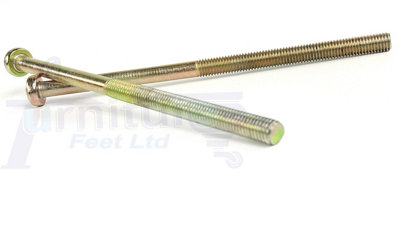 1x BRASS BOLT PART THREADED ROD FOR CASTOR WHEELS 180mm With M8 