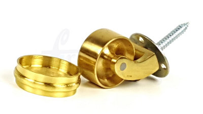 1x BRASS CASTOR & RING 25mm SCREW IN CASTOR  FURNITURE BEDS SOFAS CHAIRS STOOLS