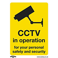 1x CCTV IN OPERATION Security Safety Sign - Rigid Plastic 75 x 100mm Warning