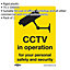 1x CCTV IN OPERATION Security Safety Sign - Rigid Plastic 75 x 100mm Warning