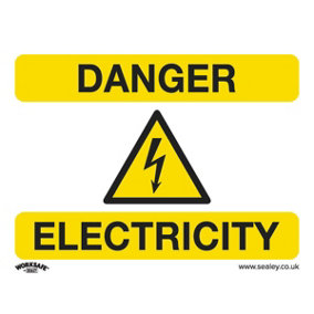 1x DANGER ELECTRICITY Health & Safety Sign Rigid Plastic 100 x 75mm Warning