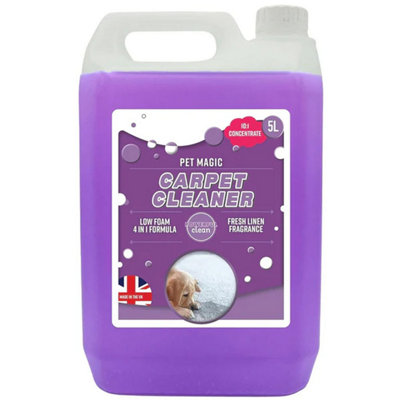 1x Dog Stain & Odour Remover 5 Litre Pet Carpet Cleaning Shampoo With a Fresh Linen Fragrance