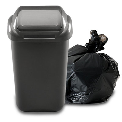 1x Grapphite Lift Top Waste Bin 50 lt ( Standard ) - 5
