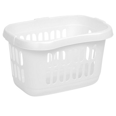 1x Ice White Large Plastic Hipster Laundry Baskets For Laundry Rooms