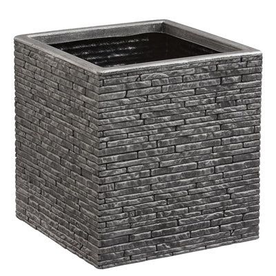 1x Large Square Slate Effect Planter For Garden Indoor & Outdoor Patio Planters Pots