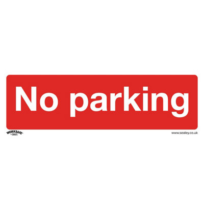 1x No Parking Health & Safety Sign - Durable Rigid Plastic 300x100mm Warning Plate