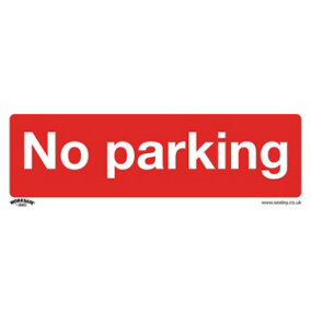 1x NO PARKING Health & Safety Sign - Self Adhesive 300 x 100mm Warning Sticker