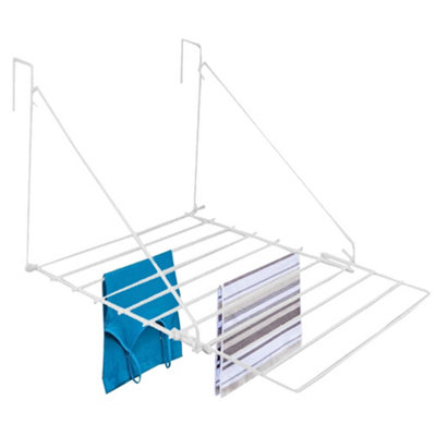 1x Over Door Utility Dryer Clothes Airer 7m Metal Laundry Towel Rail ...