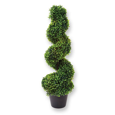 1x Pre-Lit Topiary Swirl Tree 80cm - Battery Operated with 40 Warm ...