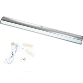 1x Rechargeable Magnetic LED Strip Light & PIR Motion Sensor - Cupboard Cabinet Kitchen Unit Mini Auto Spotlight
