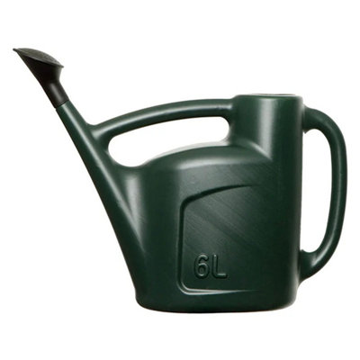 1x Strong 6 Litre Green Indoor & Outdoor Garden Watering Can Complete With Detachable Sprinkler Head & Handle