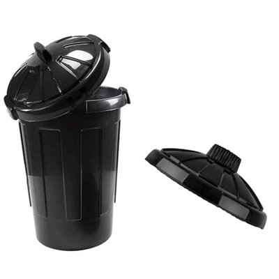 1x Strong Plastic 80 Litre Extra Large Shatterproof Black Home Kitchen Storage Dustbin With Lid