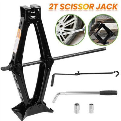 2.0T Scissor Jack with Wheel Wrench Socket Tool Kit
