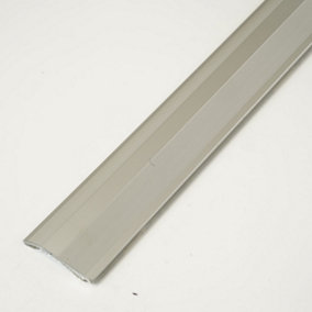 2-18mm Adjustable Ramp Floor Trim Self Adhesive Matt Silver 0.9m