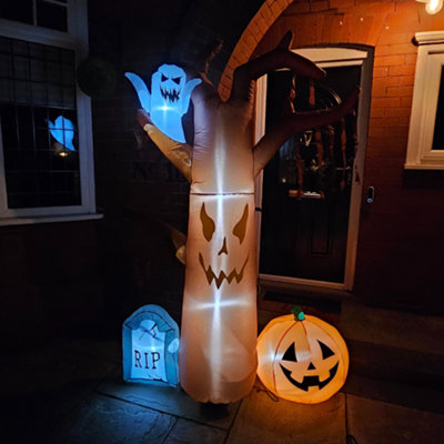 2.1m (6.8ft) LED Inflatable Halloween Haunted Tree with Gravestone and Pumpkin Decorations Price Comparisons | Compare The Build