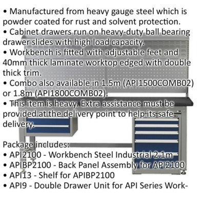 2.1m Complete Industrial Workstation with Cabinet Set for Efficient ...